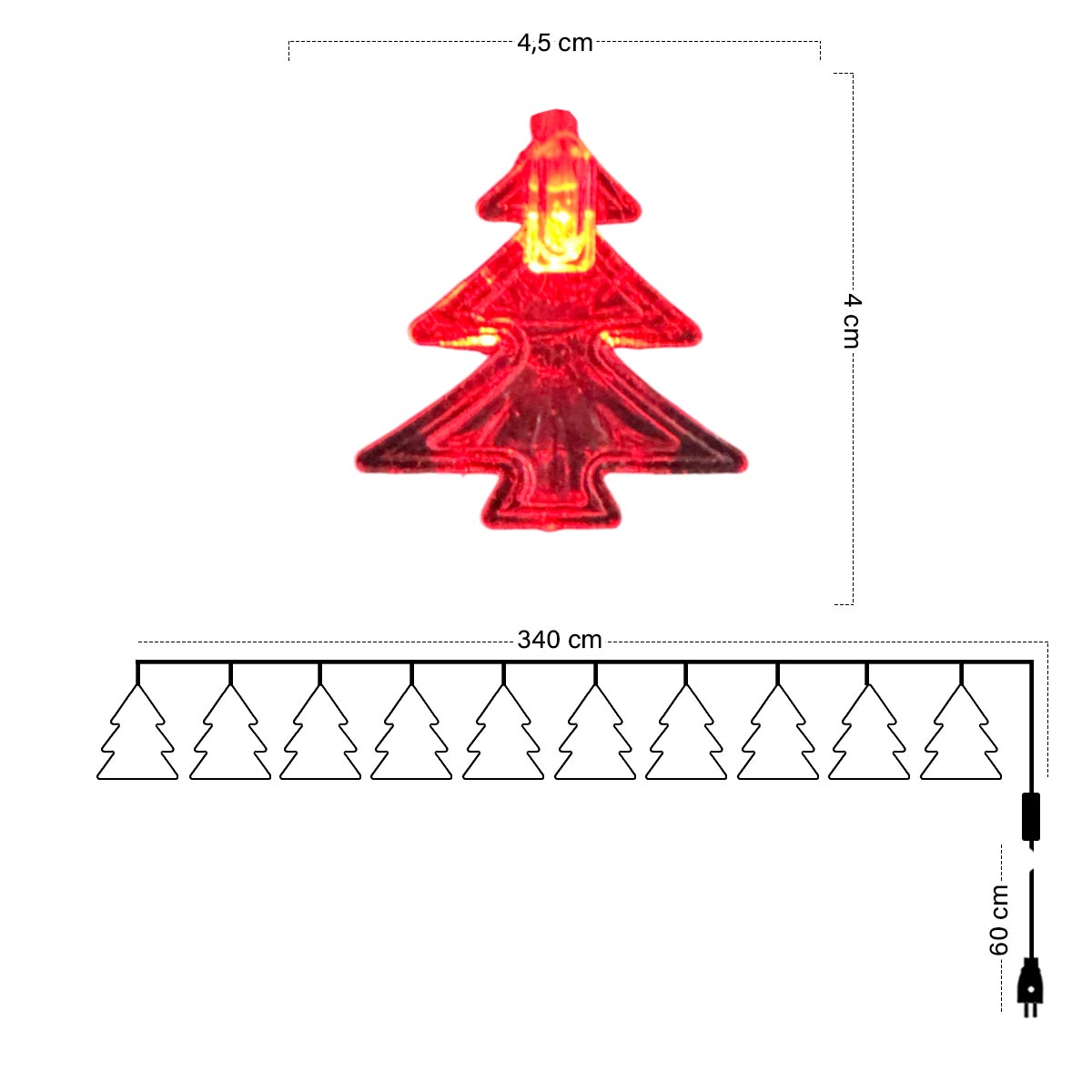 Guirnalda LED 4 M Navidad Arboles
