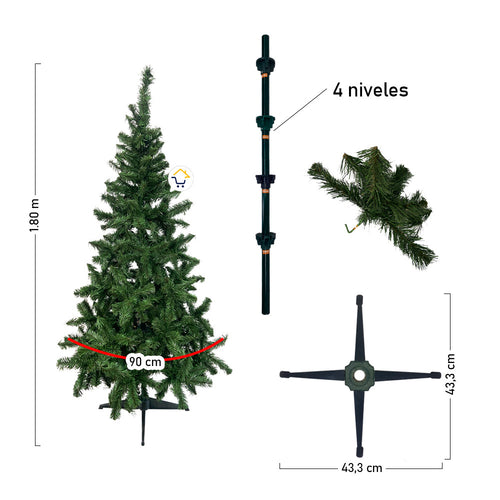 Arbol Navidad 1.80m 370 Ramas